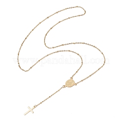 304 Stainless Steel Virgin Rosary Bead Necklaces&nbsp;NJEW-JN05107