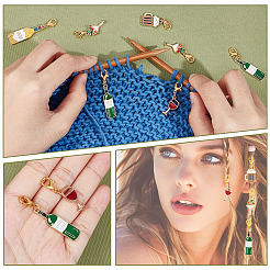 Beer & Wine Theme Pendant Stitch Markers&nbsp;HJEW-AB00425