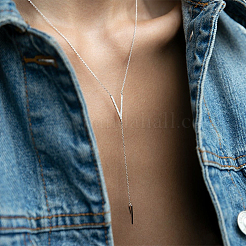 S925 Silver Zircon Y Letter Necklace Elegant Simple Daily Wear Pendant Jewelry&nbsp;NF7167