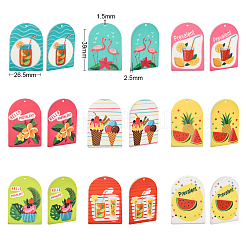 18Pcs 9 Style Summer Theme Opaque Acrylic Pendants&nbsp;SACR-CJ0001-16