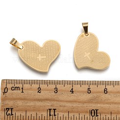 304 Stainless Steel Heart Lord's Prayer Cross Pendants&nbsp;STAS-O065-15