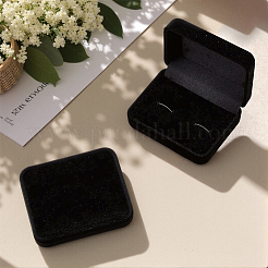 2Pcs Flocking Cufflinks Boxes&nbsp;CON-BBC0001-17