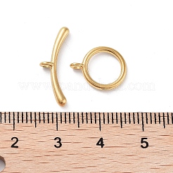 Ion Plating(IP) 304 Stainless Steel Ring Toggle Clasps&nbsp;STAS-A092-09F-G