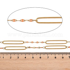 304 Stainless Steel Enamel Dapped Chain Oval Link Chains&nbsp;CHS-K021-15G-01