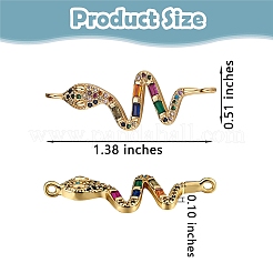 5Pcs Brass Micro Pave Cubic Zirconia Links Connectors&nbsp;ZIRC-SZ0002-80G