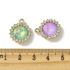 UV Plating Alloy with Mixed Color Glass Rhinestone Pendants&nbsp;FIND-B039-04G