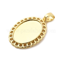 Oval Brass Pendant Cabochon Settings&nbsp;KK-C134-28G
