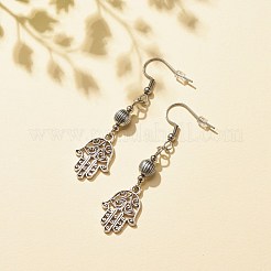 Alloy Hamsa Hand Dangle Earrings&nbsp;EJEW-JE04911-03