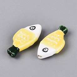 Hand Painted Fish Shaped Porcelain Beads&nbsp;PORC-N013-06J