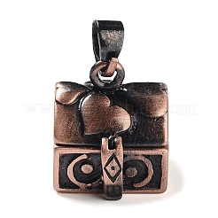 Carved Cuboid Rack Plating Brass Prayer Box Pendants&nbsp;KK-L101-16R-NF