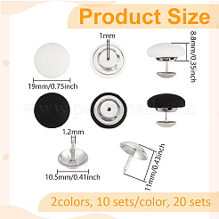 2 colors 20 sets Cloth Covered Alloy Buttons&nbsp;BUTT-PH0001-39