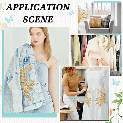 4Pcs 2 Style Polyester Embroidery Sew on Appliques&nbsp;PATC-MA0001-33A