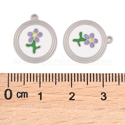 304 Stainless Steel Enamel Pendants&nbsp;STAS-L022-177B-P