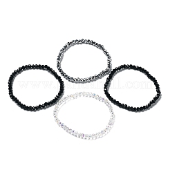 4Pcs Faceted Glass Beaded Stretch Bracelets Set&nbsp;BJEW-WH0016-37B