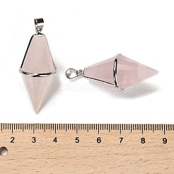 Natural Rose Quartz Pointed Pendants&nbsp;G-F763-04P-06