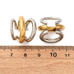 Triple C-Shaped 304 Stainless Steel Two Tone Cuff Earrings&nbsp;EJEW-A131-04A-GP
