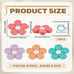 28Pcs 5 Colors Silicone Beads&nbsp;SIL-LP0001-25