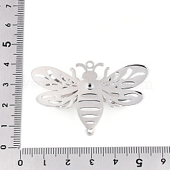 Brass Crystal Rhinestone 3D Bee Connector Charms&nbsp;KKC-T003-03P
