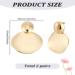 2 Pairs Alloy Flat Round Stud Earrings&nbsp;EJEW-LP0001-80LG