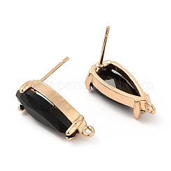 K9 Glass Stud Earring Teardrop Findings&nbsp;KK-E071-25KCG-01