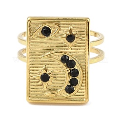 Ion Plating(IP) 304 Stainless Steel Open Cuff Ring for Women&nbsp;RJEW-F166-03G-01