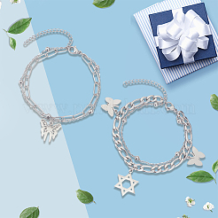 4Pcs 2 Styles Alloy Multi-strand Bracelets for Women&nbsp;BJEW-SC0001-59