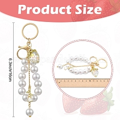 Acrylic & ABS Plastic Pearl Bead Keychains&nbsp;KEYC-YW00299-01