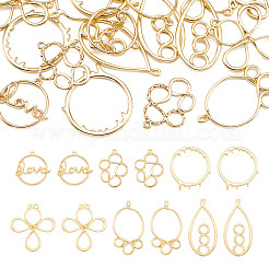 24Pcs 6 Styles Alloy Open Back Bezel Pendants&nbsp;FIND-TA0010-74