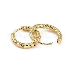Ion Plating(IP) 304 Stainless Steel Grooved Hoop Earrings&nbsp;EJEW-M218-01B-G