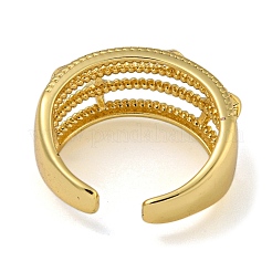 Star Brass Multi-layer Open Cuff Rings for Women&nbsp;RJEW-Z050-07G