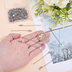 50Pcs 304 Stainless Steel Curb Chain Extender&nbsp;STAS-HY0002-27