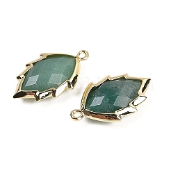 Natural Green Aventurine Faceted Leaf Pendants&nbsp;G-I375-04G-18