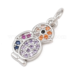 Brass Micro Pave Cubic Zirconia Pendants&nbsp;KK-G544-43P
