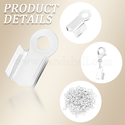 500Pcs Iron Folding Crimp Ends&nbsp;IFIN-CN0001-06S