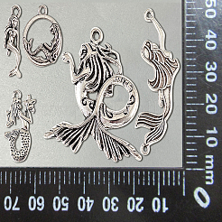 100Pcs 10 Styles Tibetan Style Alloy Pendants&nbsp;TIBEP-CJ0001-52