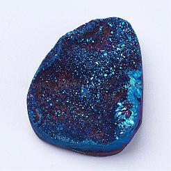 Electroplate Natural Druzy Agate Beads&nbsp;G-P252-01