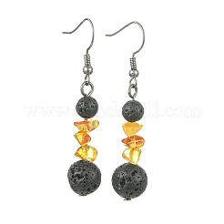 3 Pairs 3 Styles Natural Gemstone Beaded Dangle Earrings&nbsp;EJEW-JE07091
