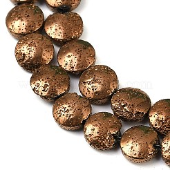 Electroplated Natural Lava Rock Beads Strands&nbsp;G-K388-01B