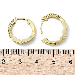 Twist Brass Micro Pave Clear Cubic Zirconia Hoop Earrings&nbsp;EJEW-D311-006G