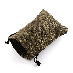Polyester Imitation Burlap Packing Pouches Drawstring Bags&nbsp;X-ABAG-R005-9x7-05