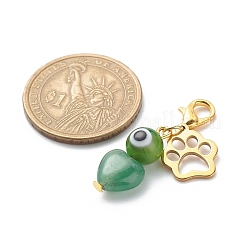 Natural Gemstone Heart Pendant Decorations&nbsp;HJEW-JM00809