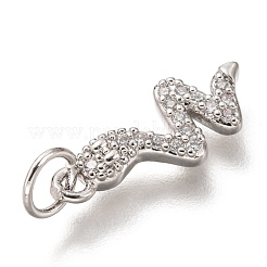 Brass Micro Pave Clear Cubic Zirconia Pendants&nbsp;ZIRC-C020-37P