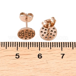 304 Stainless Steel Stud Earring Findings Ion Plating(IP)&nbsp;STAS-P434-06B-RG