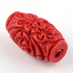 Carved Cinnabar Beads&nbsp;CARL-Q004-76B