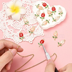 15Pcs 3 Colors Golden Plated Alloy Enamel Pendants&nbsp;ENAM-YW0006-07