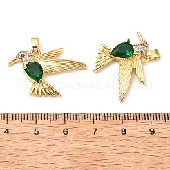 Brass Micro Pave Cubic Zirconia Pendants&nbsp;KK-G533-06G-01