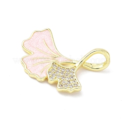 Brass Micro Pave Cubic Zirconia with Enamel Pendants&nbsp;KK-Z134-14G-01