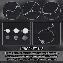 DIY Blank Dome Flat Round Link Bracelet Making Kit&nbsp;DIY-UN0004-54