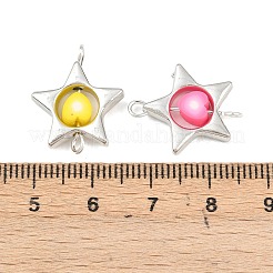 CCB Plastic Frame with Polymer Clay Beads Star Links Connector Charms&nbsp;KK-D103-09C-P