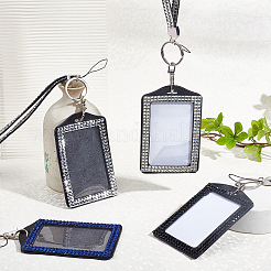 8Pcs 8 Colors Rectangle Fiber ID Card Holder&nbsp;AJEW-NB0003-17